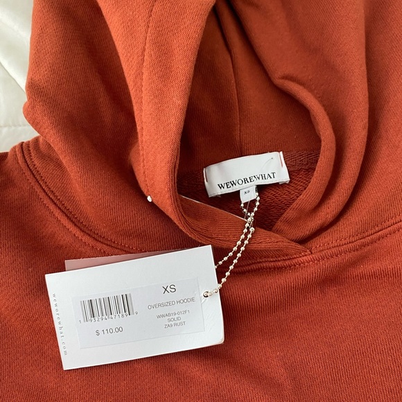 NWT WeWoreWhat oversized hoodie sweatshirt - color Rust - Picture 4 of 7
